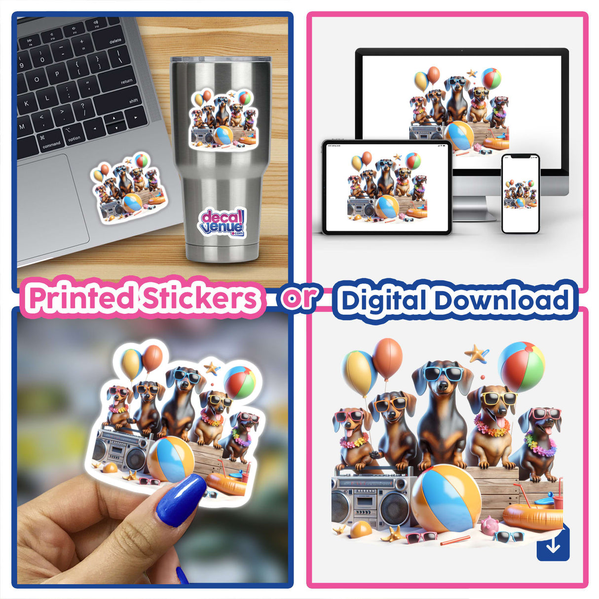 Dachshund Dog Summer Beach Party