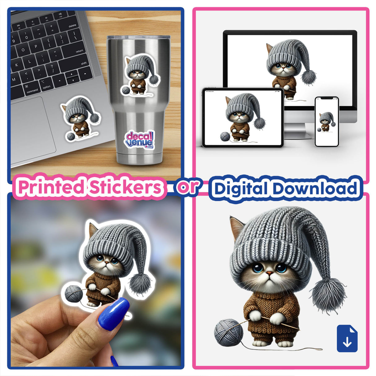 Manx Cat Gnome with Ball of Yarn