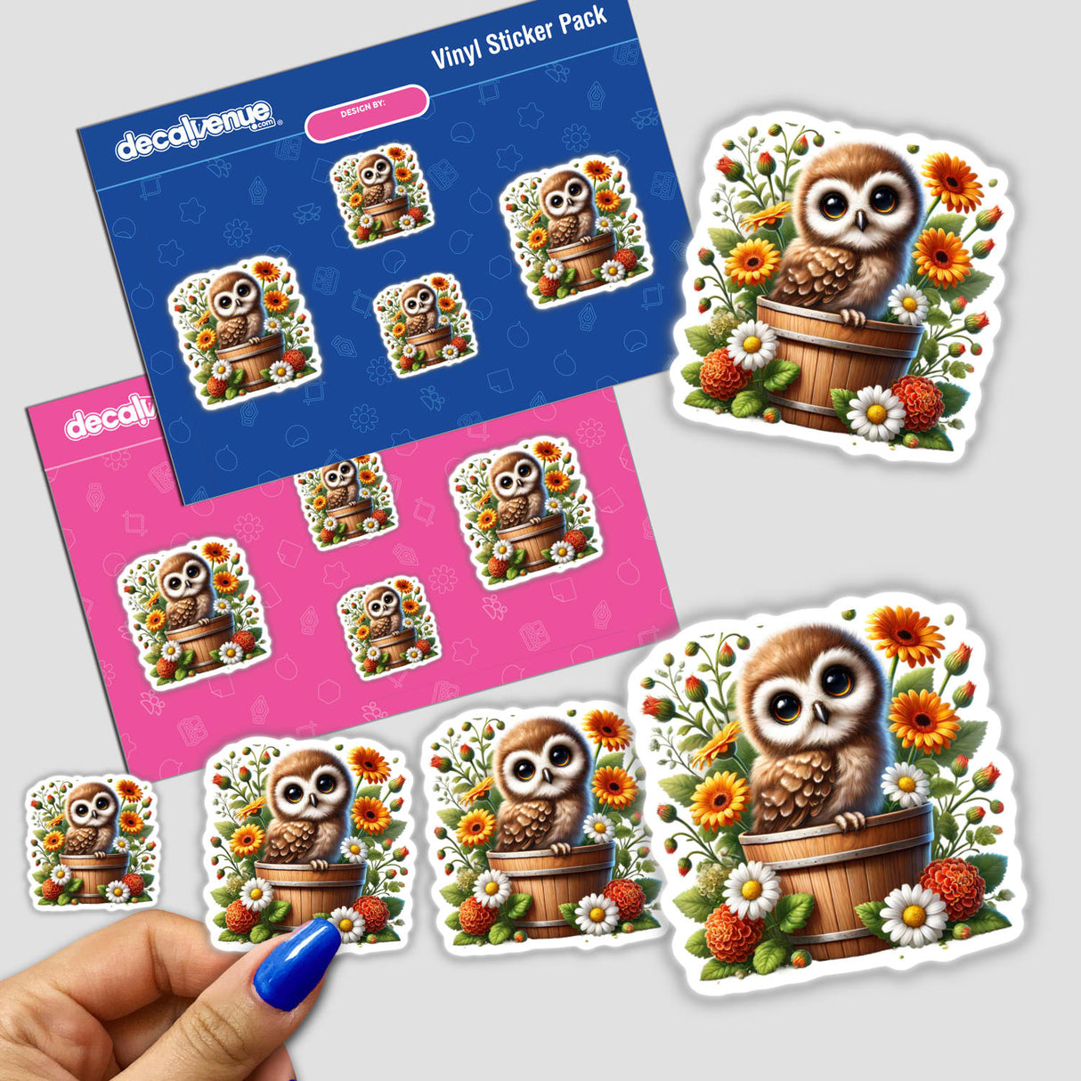 Owl Bird Peeking Out of Flower Pot