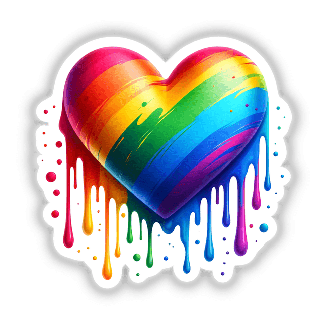 Rainbow Heart Dripping Pride