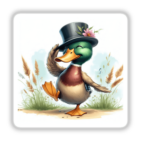 Here Comes Spring Top Hat Mallard Duck
