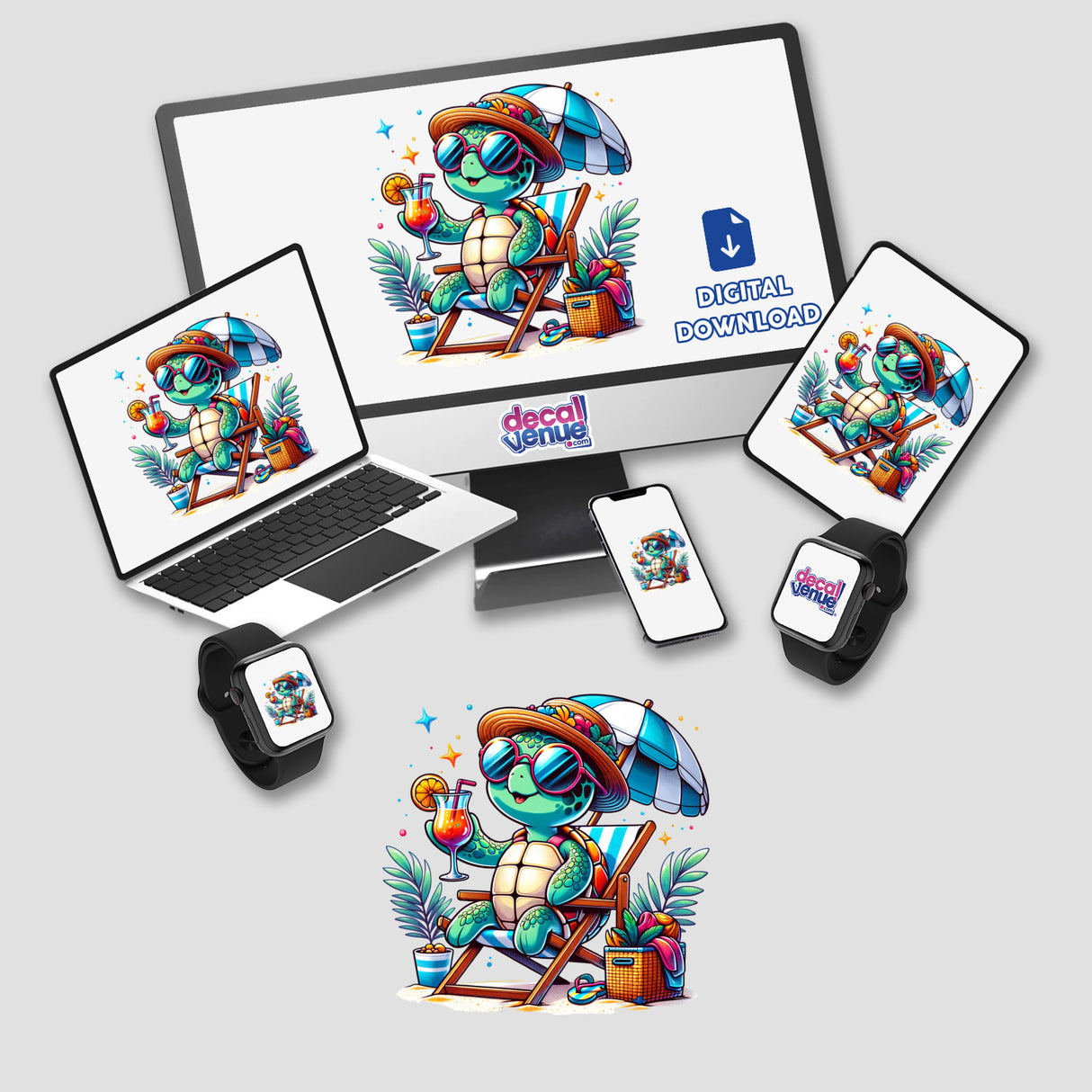 Sunbathing Turtle on Beach Chair