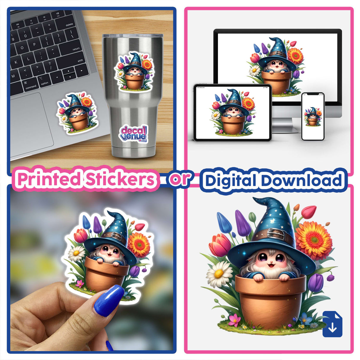 Wizard Peeking Out of Flower Pot