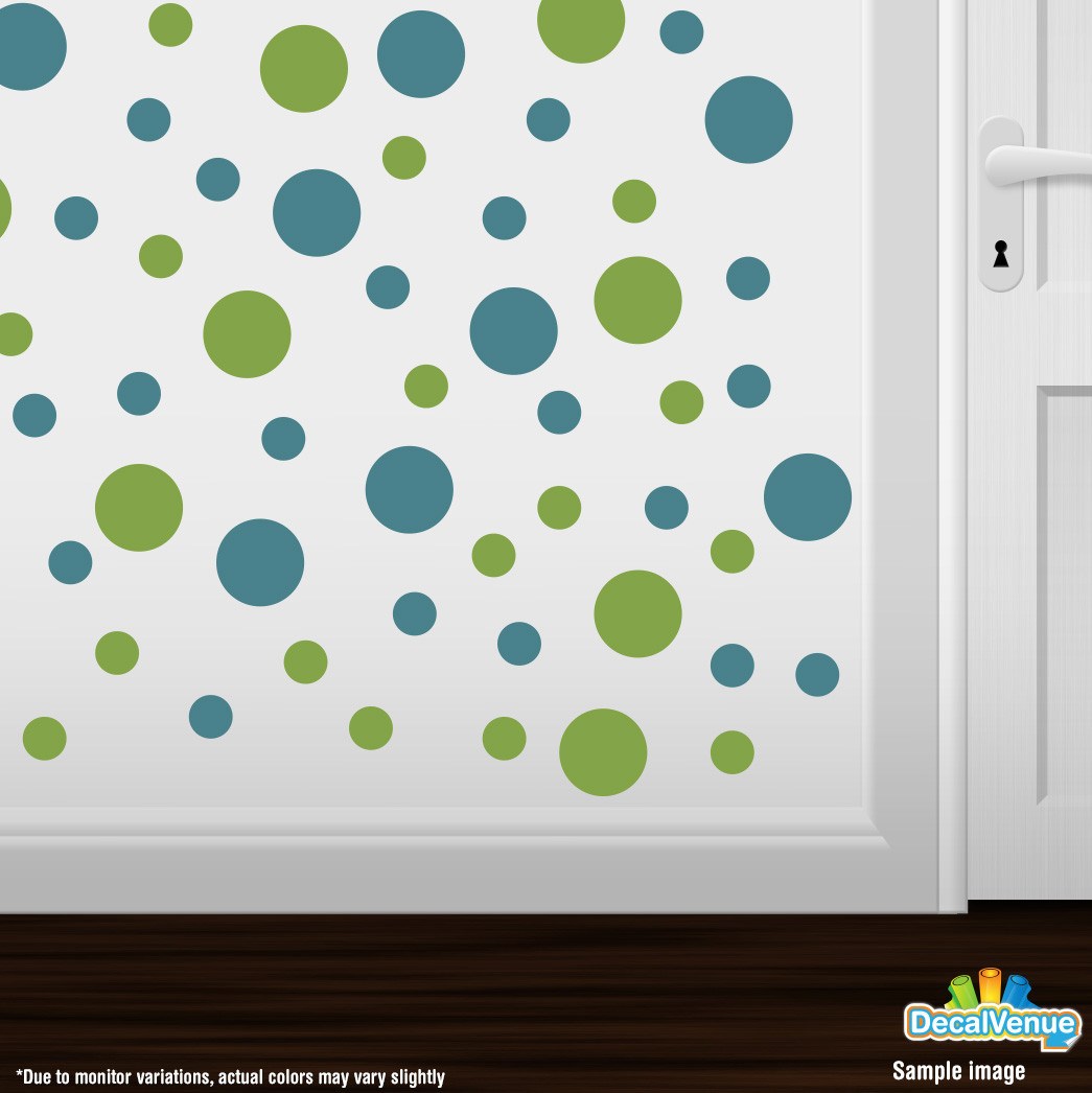 Lime Green / Turquoise Polka Dot Circles Wall Decals by Decal Venue Decal Venue