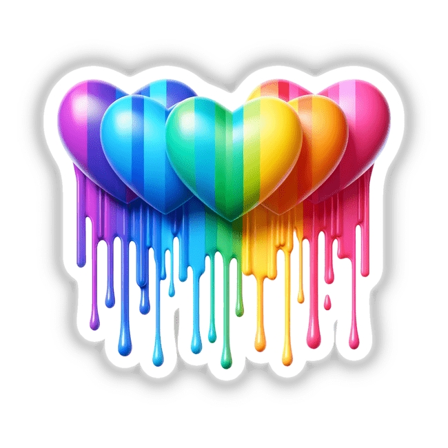 Rainbow Hearts Drip Pride