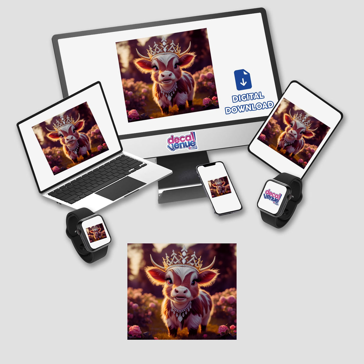 Baby Highland Cow Crown Roses