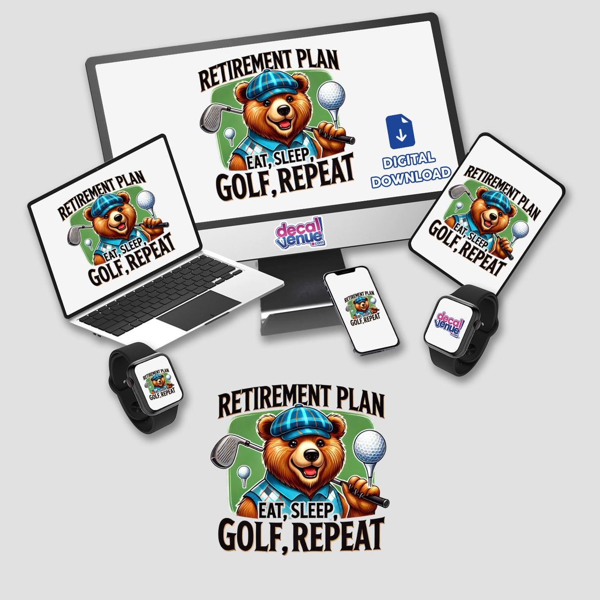 Bear Retirement Plan Eat Sleep Golf Repeat