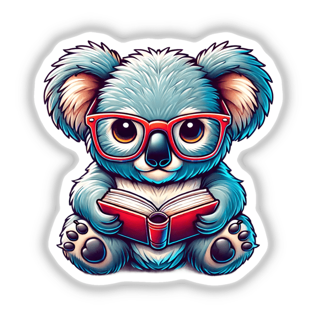 Koala With Reading Glasses Open Book