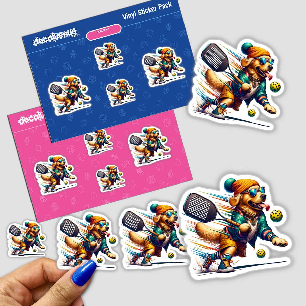 Trendy Golden Retriever Dog Playing Pickleball