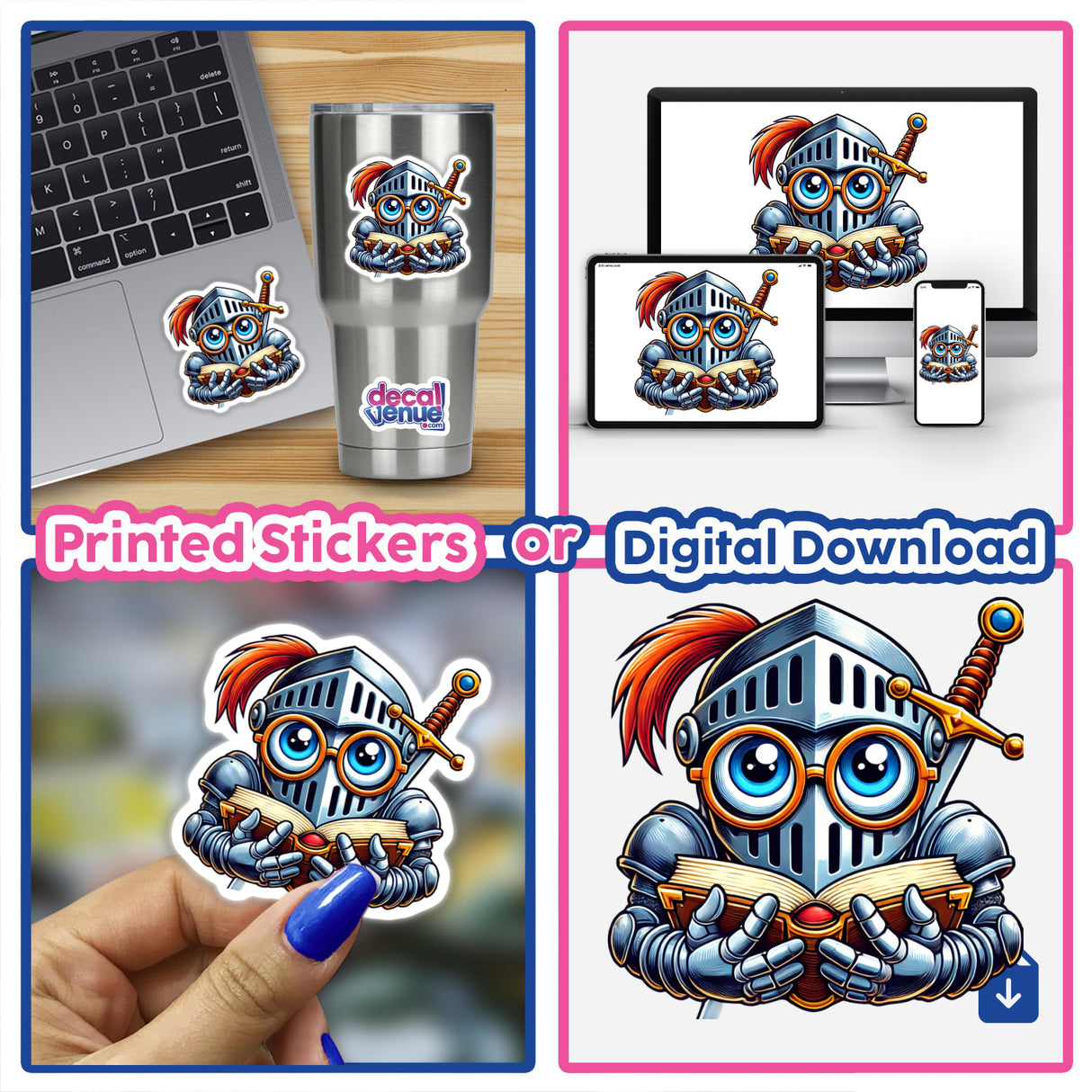 Knight With Reading Glasses Open Book