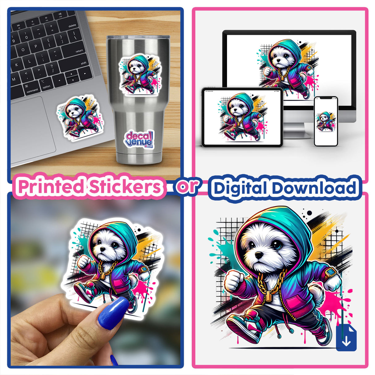 Maltese Dog Hoodie Urban Vibes