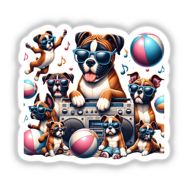 Boxer Dog Summer Beach Party