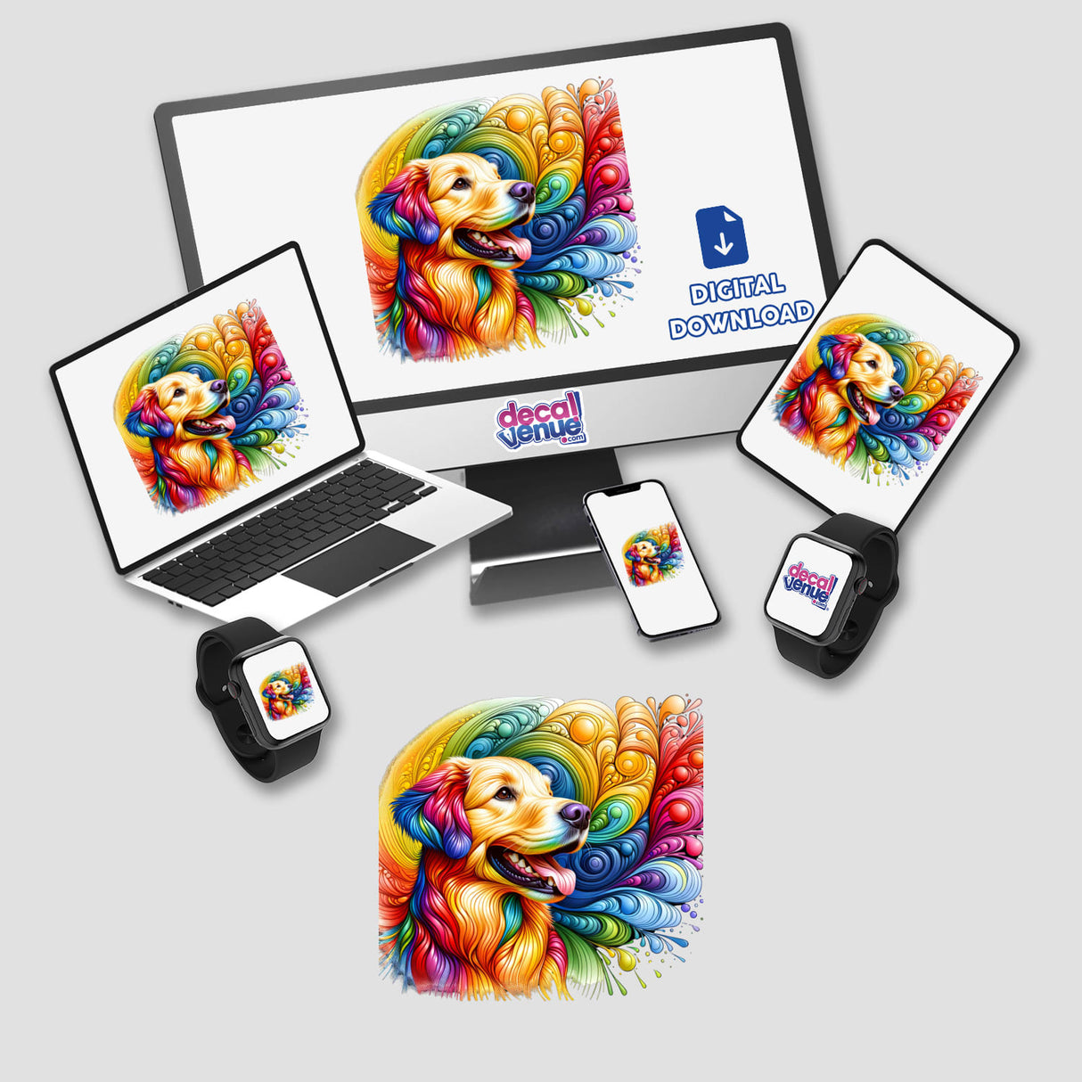 Rainbow Golden Retriever Dog2