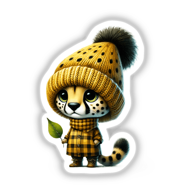 Cheetah Gnome with Leaf