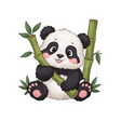 Adorable Baby Panda with Bamboo