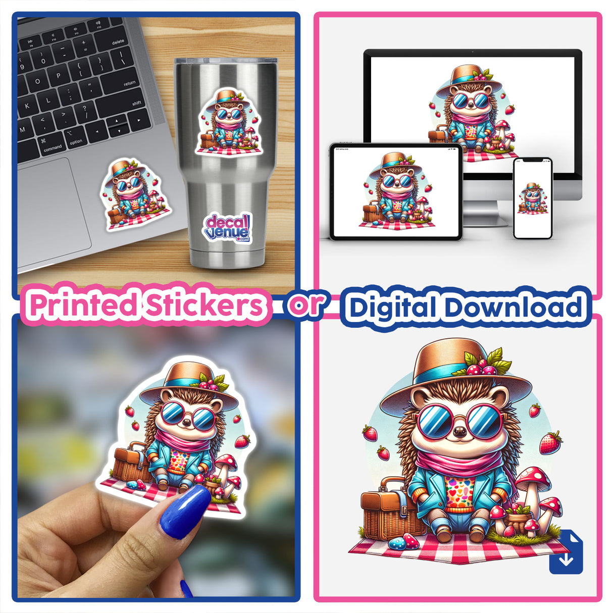 Stylish Hedgehog having a Picnic