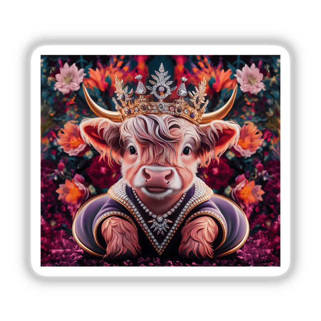 Baby Highland Cow Crown Flowers