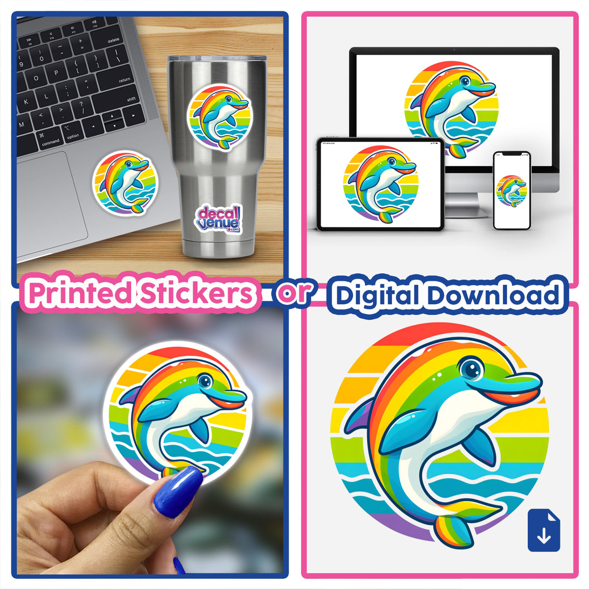 Dolphin Colorful Rainbow Pride