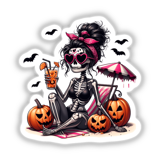 Halloween Spooky Skeleton Beach Girl III