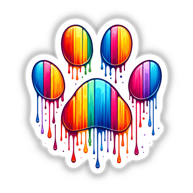 Pride Dog Paw Print Rainbow