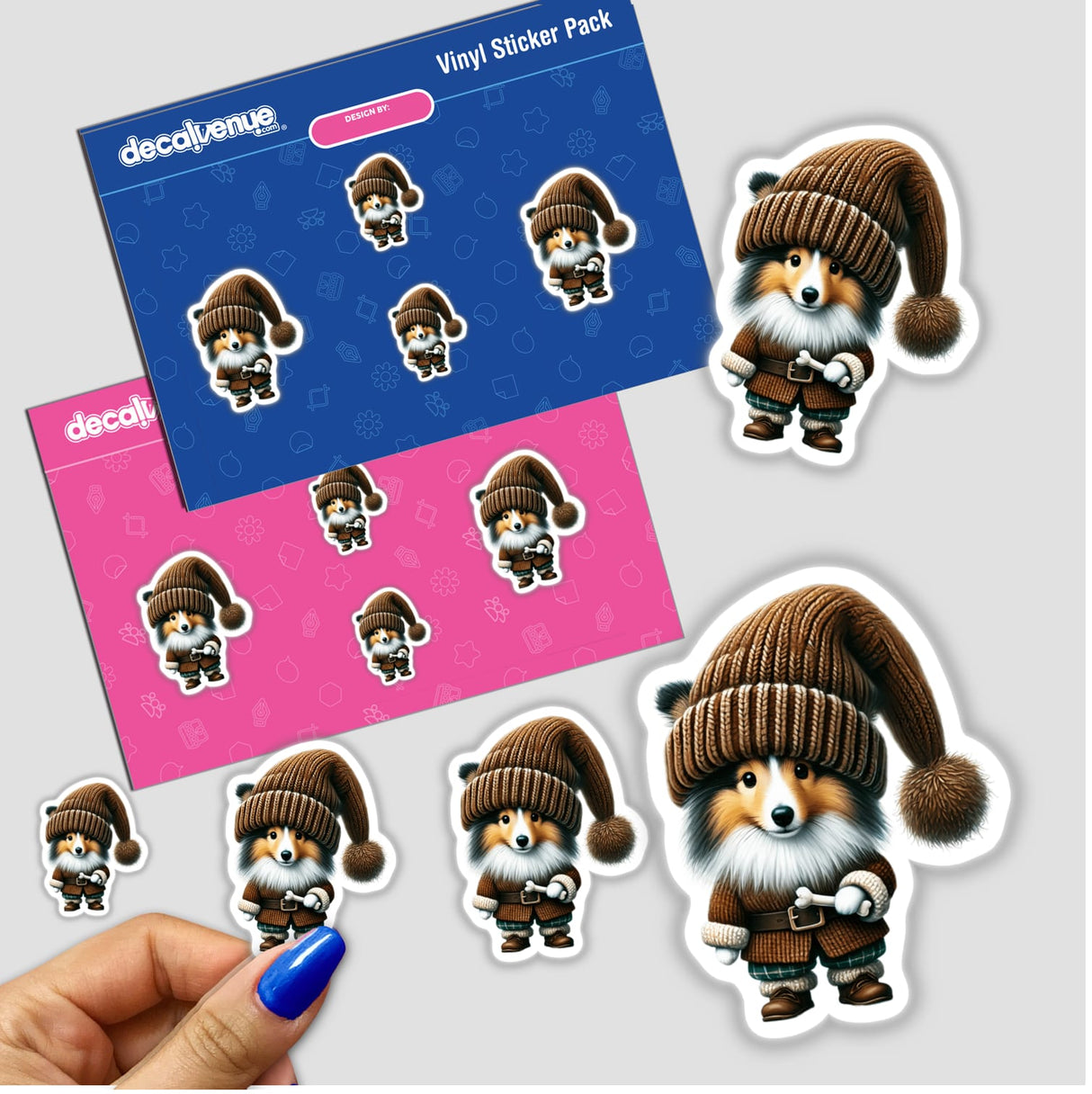 Shetland Sheepdog Gnome Holding Dog Bone