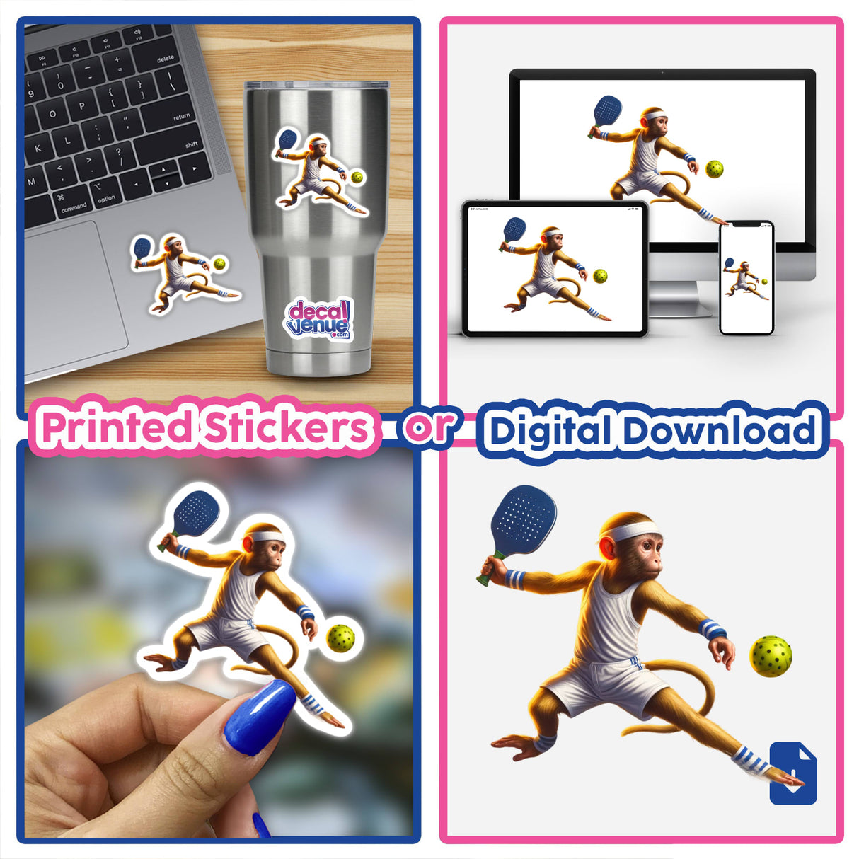 Monkey Playing Pickleball