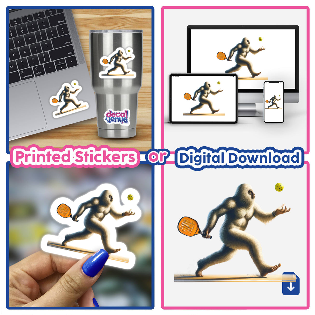 Bigfoot Playing Pickleball