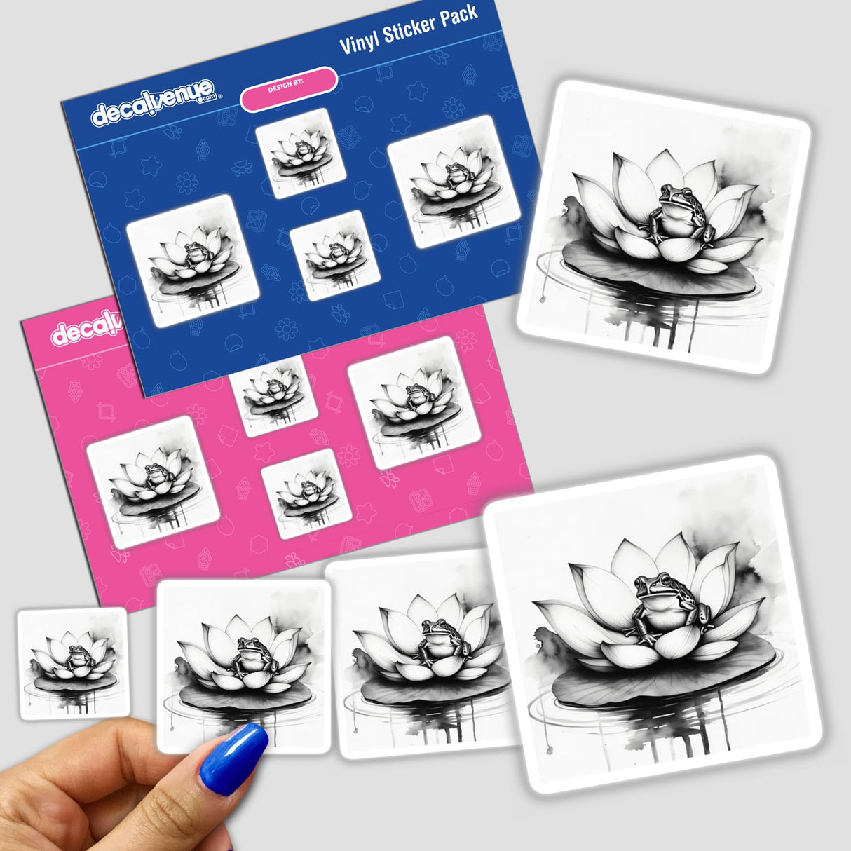 Sumi-e Frog on Lotus Leaf Traditional Japanese Ink Art, available as stickers or digital artwork, depicts a frog elegantly poised on a lotus leaf, showcasing traditional Japanese ink artistry.