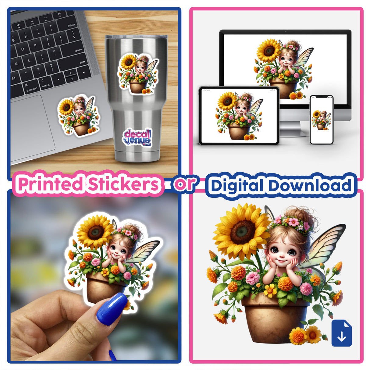 Fairy Peeking Out of Flower Pot