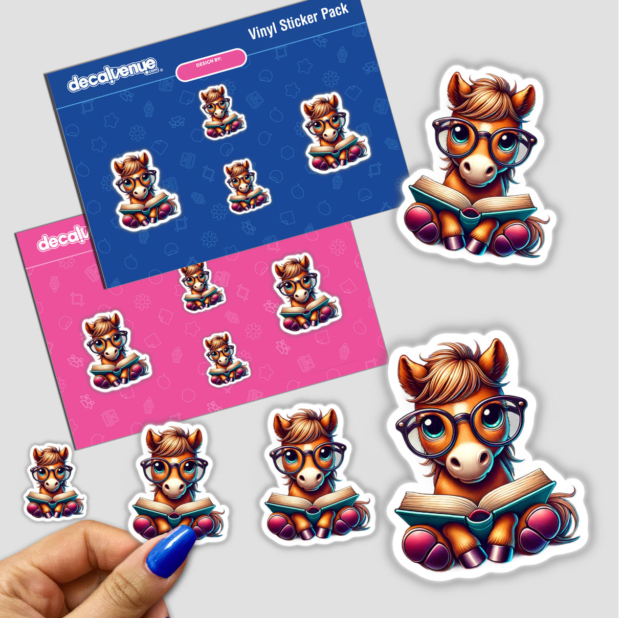 Horse With Reading Glasses Open Book