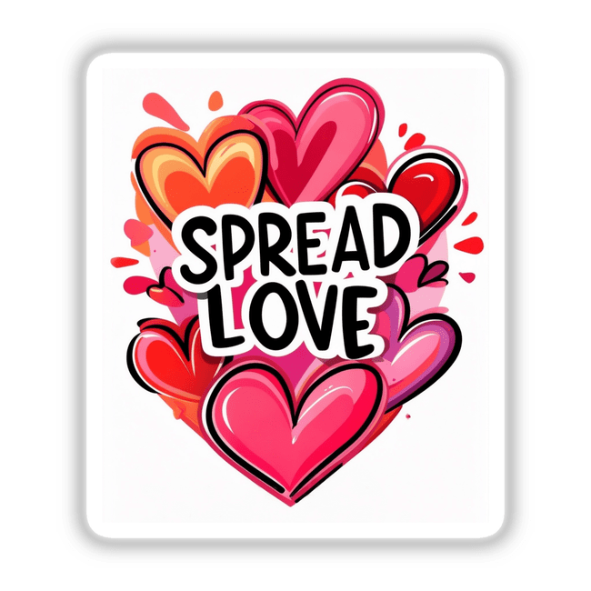 Graphic design featuring a heart with swirly patterns, embodying the Spread Love with Vibrant Red and Pink Hearts theme, available as stickers or digital artwork from Decal Venue.