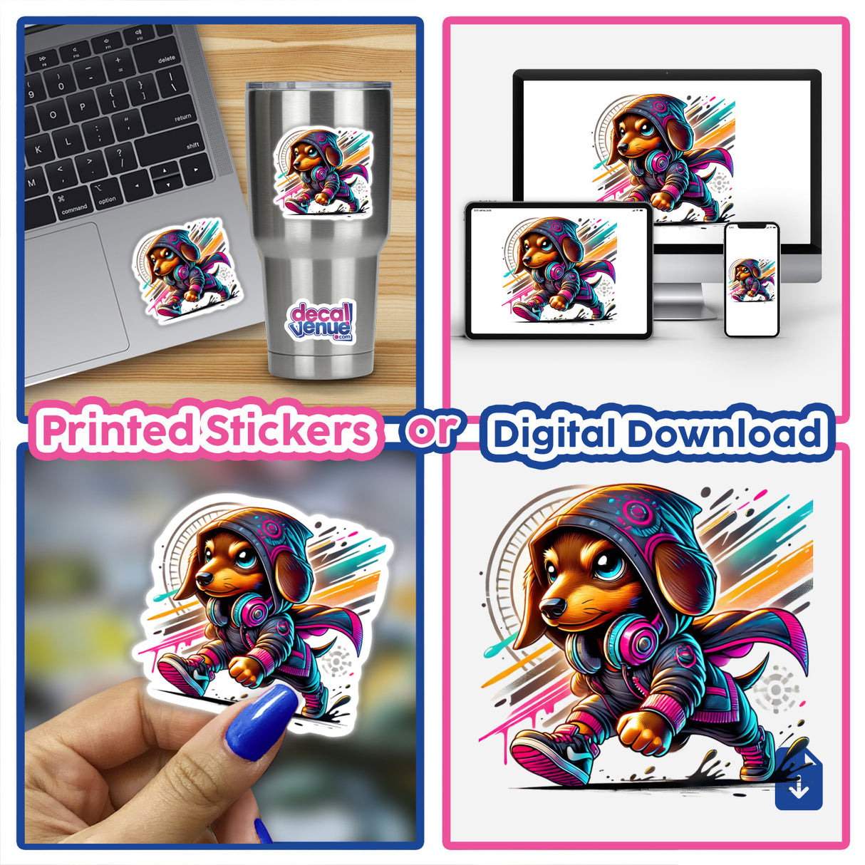 Dachshund Dog Hoodie Urban Vibes