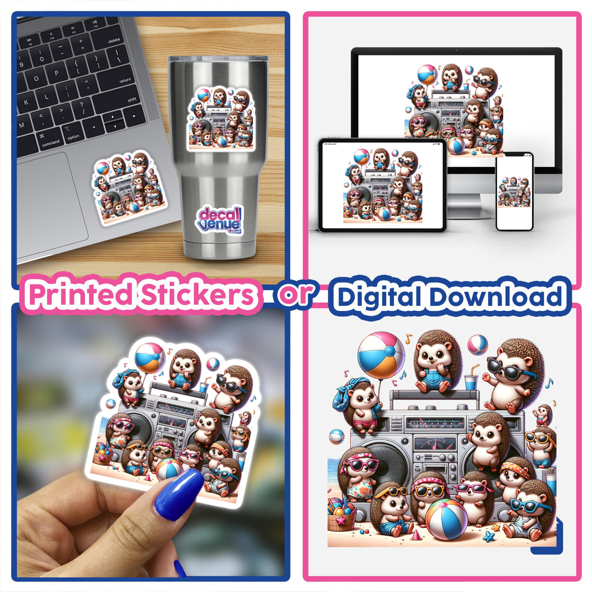 Hedgehog Beach Party Sunglasses Boombox