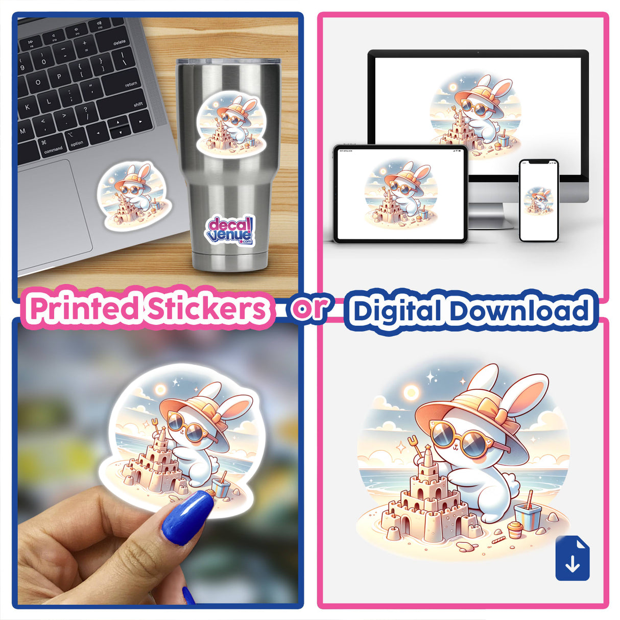 Beach Bunny Building a Sandcastle