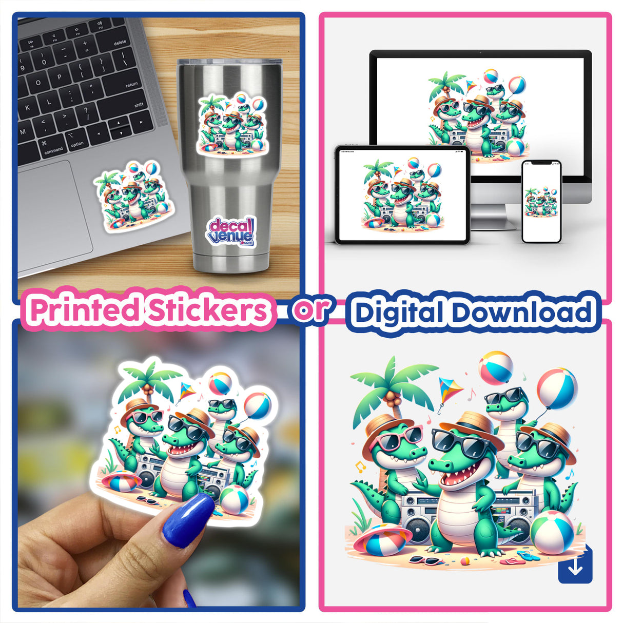 Crocodile Beach Party Sunglasses Boombox