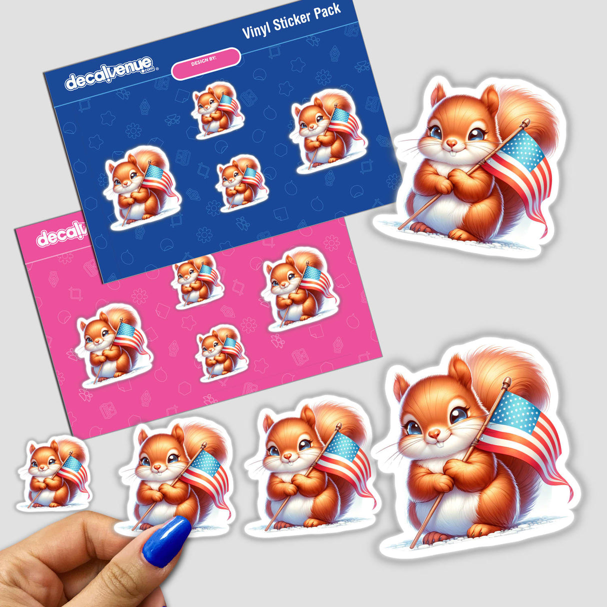 Squirrel Holding American Flag