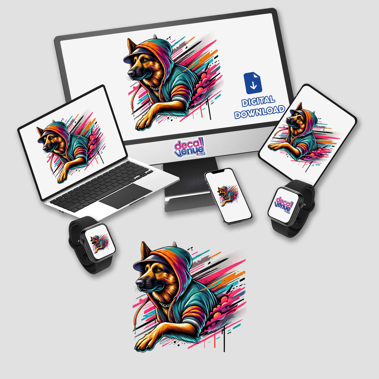 German Shepherd Dog Hoodie Urban Vibes