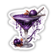 Spooky Purple Martini sticker or digital art, featuring a glass of purple liquid with fruit, perfect for adding a unique touch to your collection.
