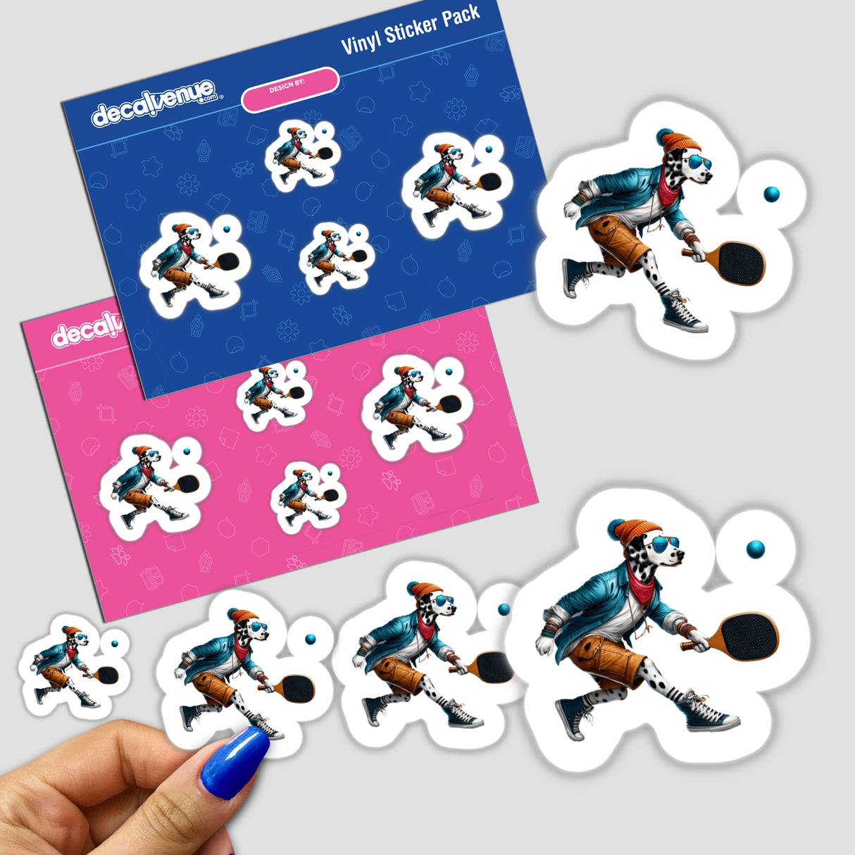 Trendy Dalmatian Dog Playing Pickleball