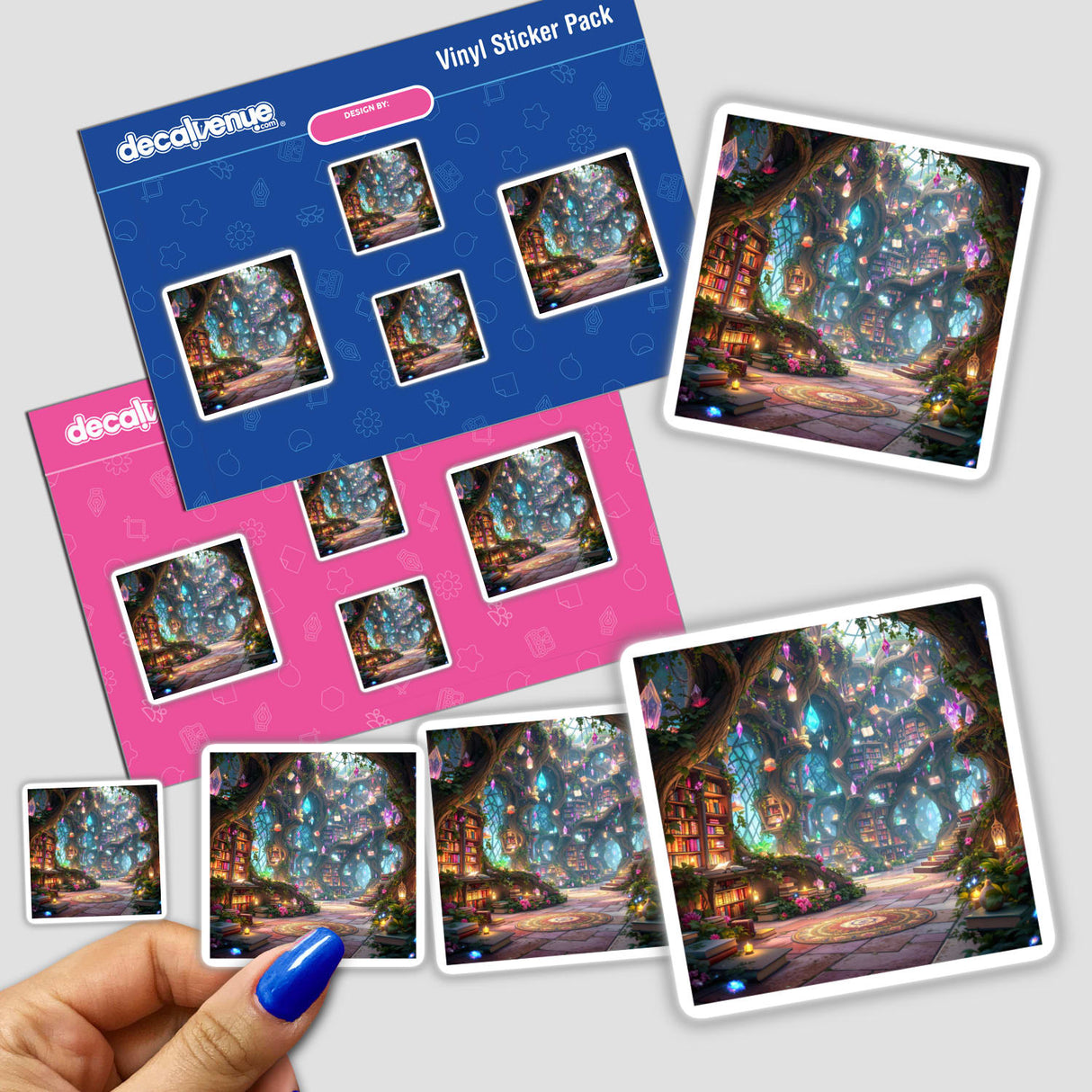 a hand holding a blue pen next to a set of photos