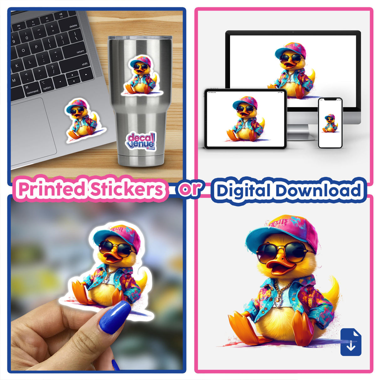 Cute Duck in Trendy Clothing