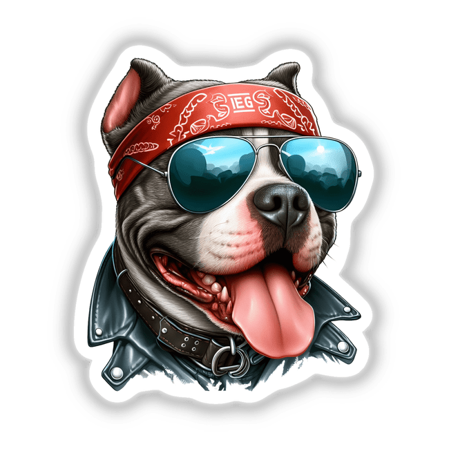 Biker Pitbull Dog w/ Bandana