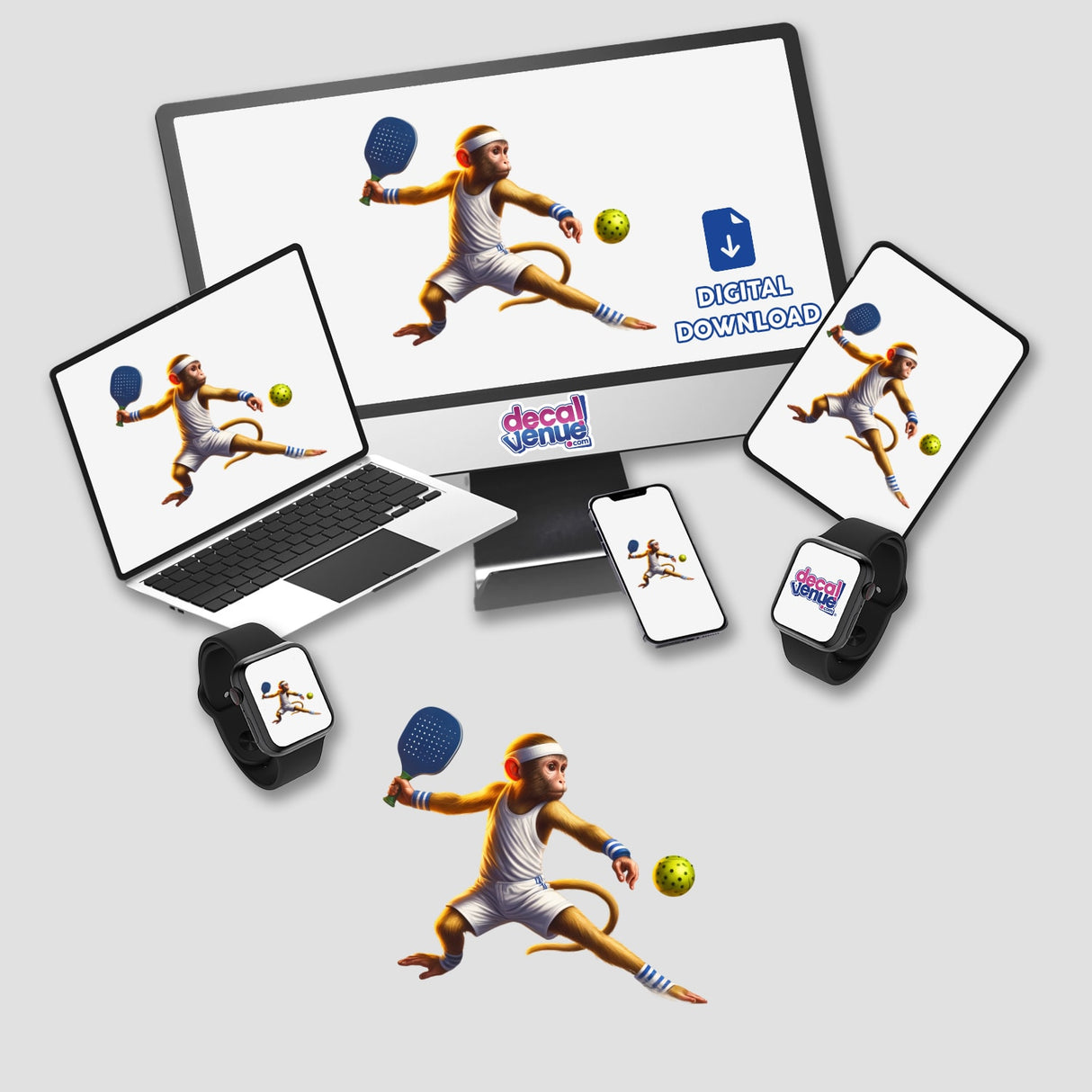 Monkey Playing Pickleball