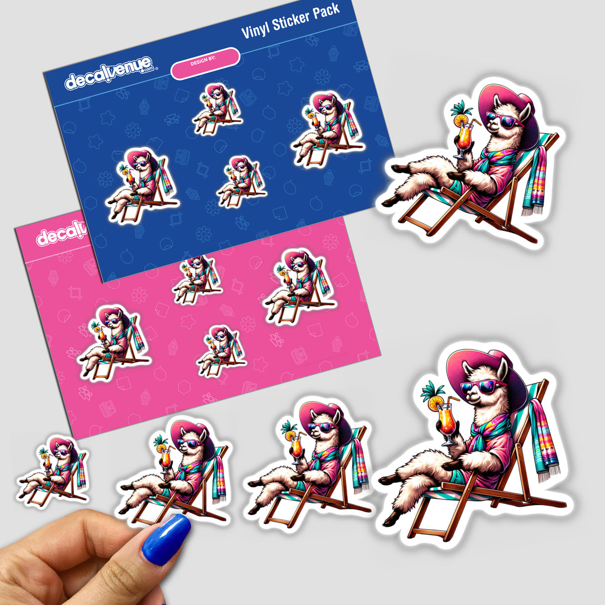 Sunbathing Llama Beach Chair Drink