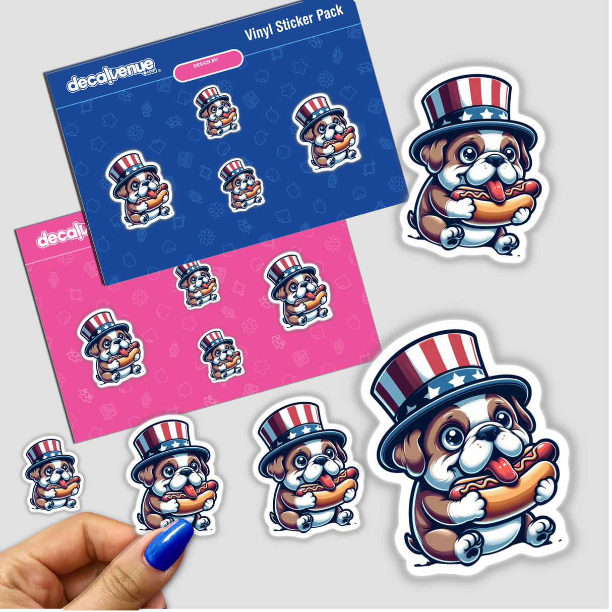 Dog Wearing Uncle Sam Hat Eating a Hot Dog