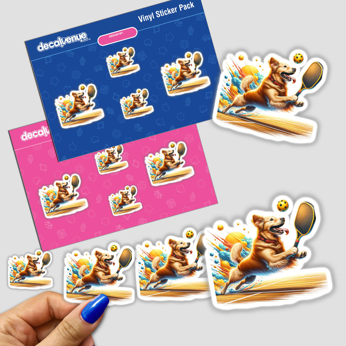 Golden Retriever Dog Playing Pickleball