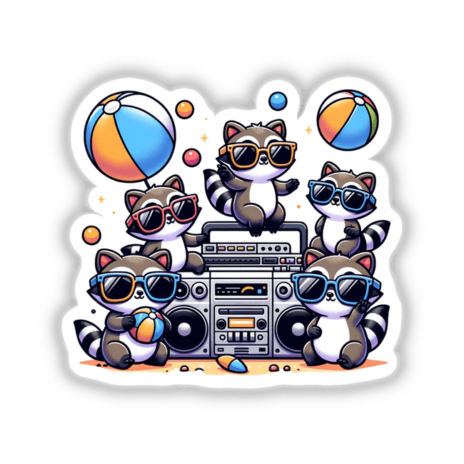 Raccoon Beach Party Sunglases Boombox