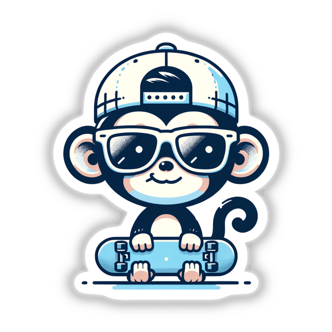 Cool Monkey Holding a Skateboard