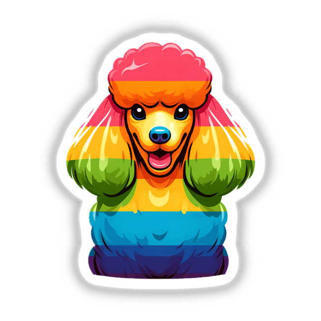 Poodle Dog Colorful Rainbow Pride