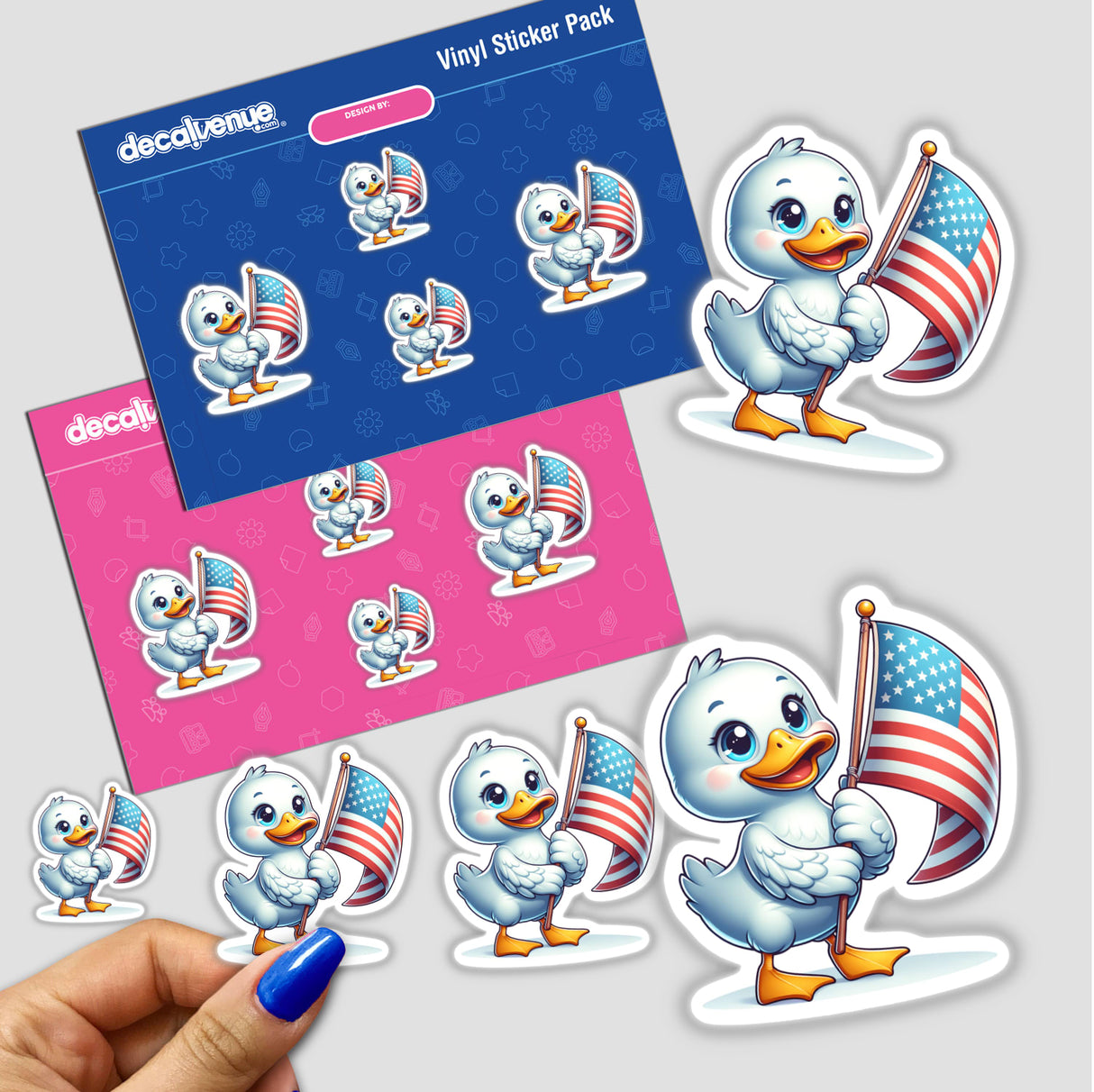 Duck Holding American Flag